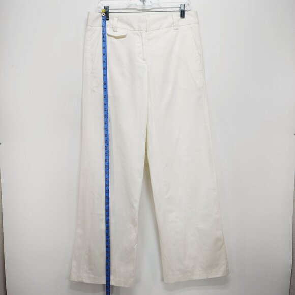 French Connection Womens White Cotton Straight-Leg Trousers high rise Size 6 - Picture 6 of 12